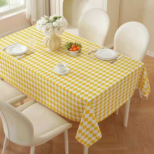 HOMOHEINI Rectangle Table Cloth, Vinyl Tablecloth, 54" x 54", Yellow by HOMOHEINI - Used condition - Image 7