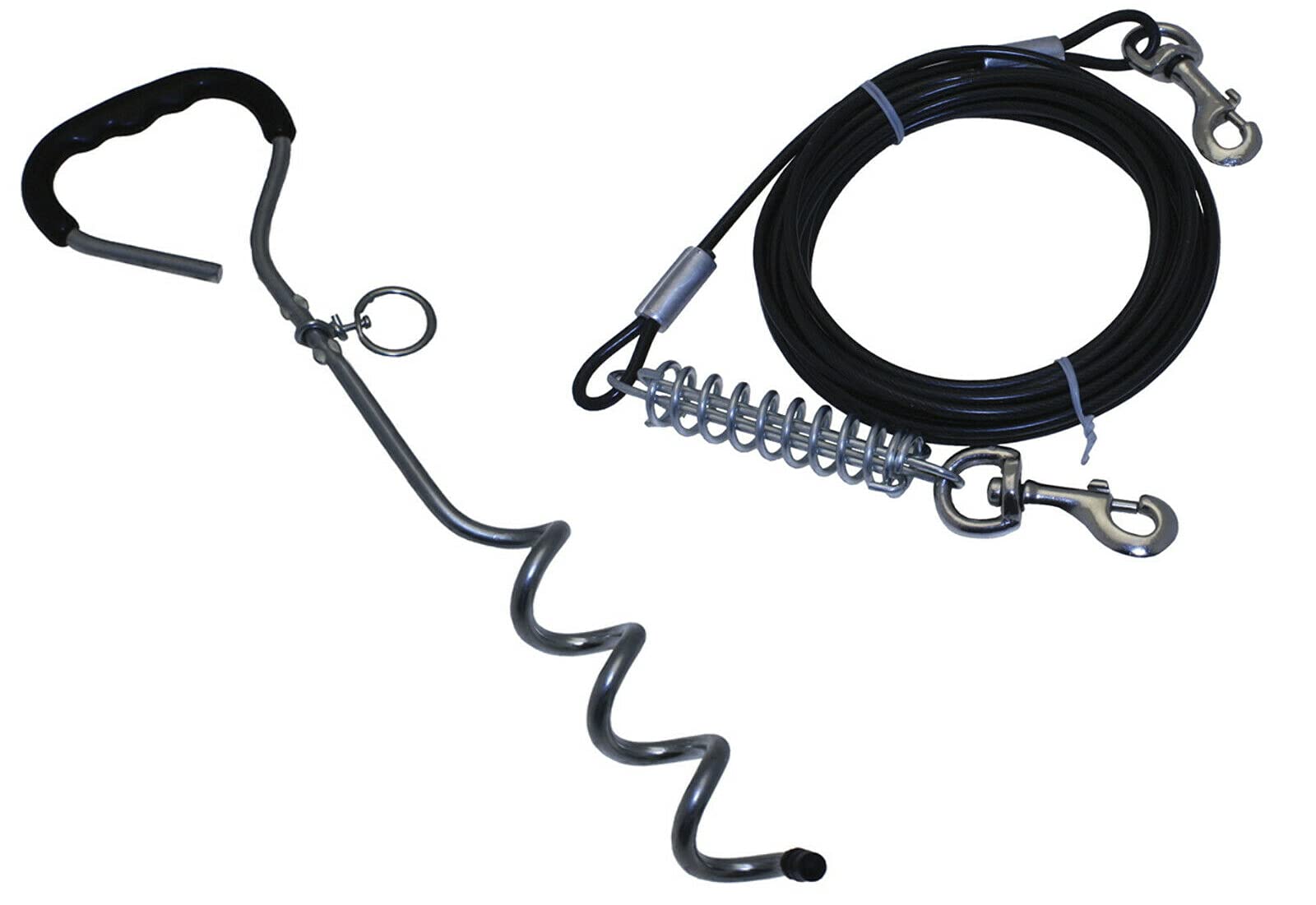 Piquet d'attache pour chien et câble de 6 m indispensables pour camping et caravane