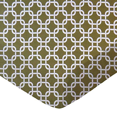 SheetWorld Fitted Cradle Sheet 18 x 36, 100% Cotton Percale - Sage Links, Made in USA