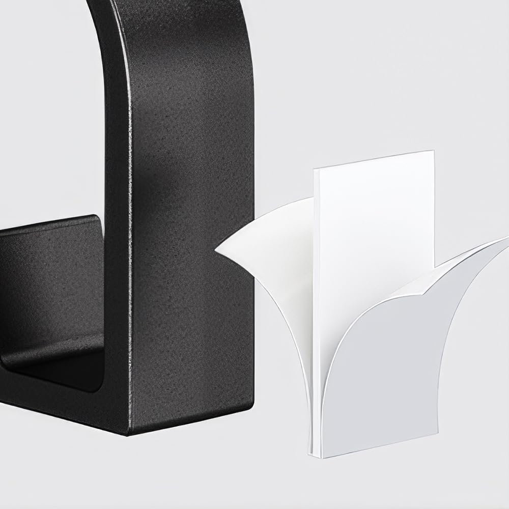 Modern Wall Hooks- 5pcs Modern Easy Install No-Drill Wall Hook Set - Space-Saving Sticky Towel & Coat Hooks, Plastic, for Bathroom, Bedroom, Utility Hooks