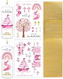 Taufkerze selber machen Set, 5pcs Kerzentattoos Taufe für Taufkerze Mädchen