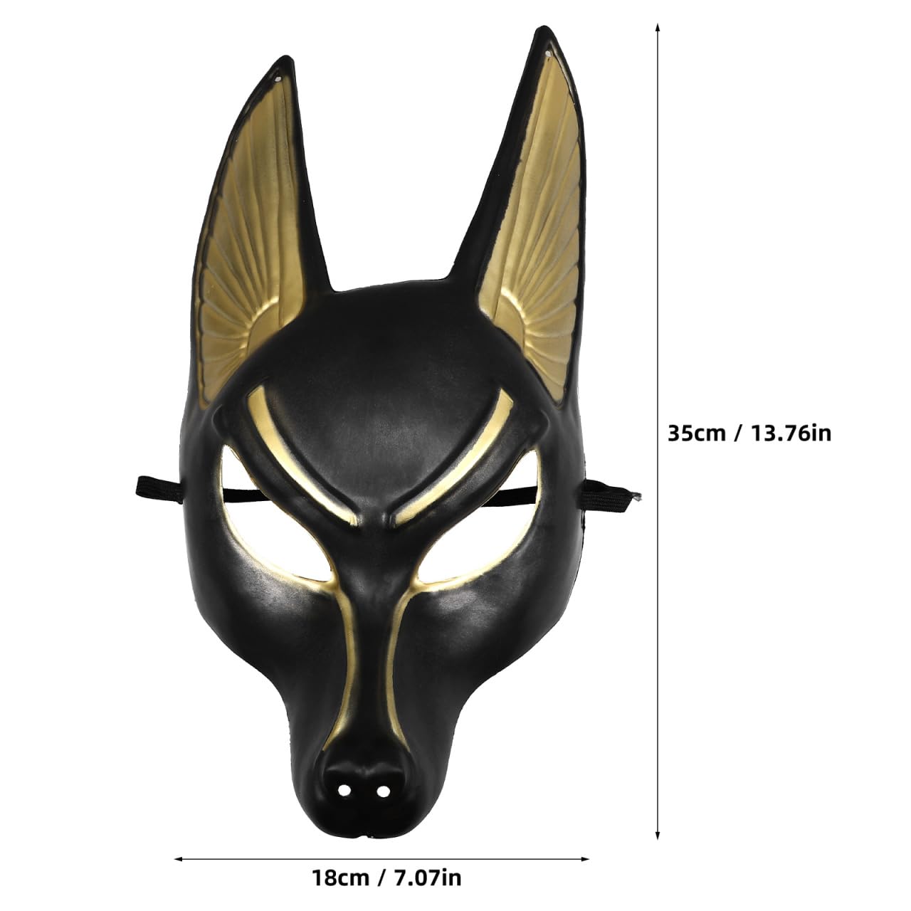 Angoily Anubis Mask Halloween Plastic Mask Cosplay Accessory Egyptian God of Death Costume for Masquerade Party and Themed Events - Image 4