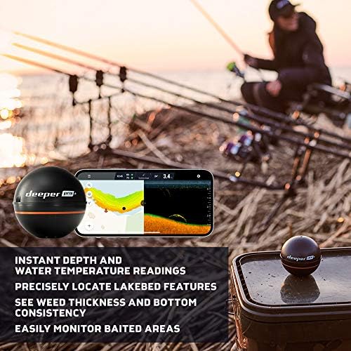 Deeper Pro+ Smart Sonar Castable and Portable WiFi Fish Finder with Gps for Kayaks and Boats on Shore Carp Fishing Fish Finder