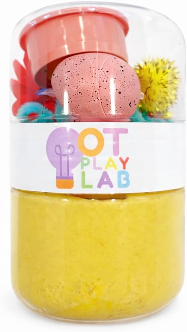 OT Play Lab: Grab'N'Go Sensory Play Dough Jar | Screen-Free Toddler Activity Kit | Fine Motor | All-Natural (Easter Breeze)