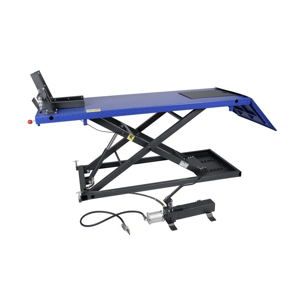DeTec. Ponte sollevatore per moto, 675 kg, altezza di sollevamento 825 mm | Piattaforma stabile per officina e garage