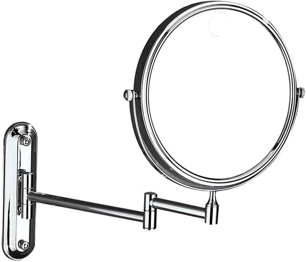 Makeup Mirror Vanity Mirror Bathroom Vanity Mirror,All Copper Wall-Mounted Beauty Mirror Makeup Mirror Folding Telescopic Magnification Double-Sided Cosmetic Mirror