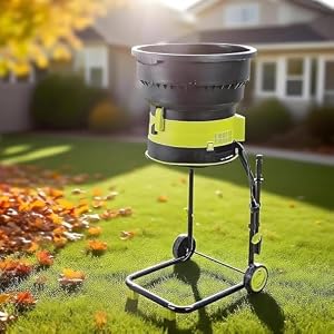 HaiZethonic Elektrischer Laubhäcksler, Komposthäcksle... Laubzerkleinerer, Gartenlaub... cm Trichterdurchmesser Für Die Hofreinigung 60mpowercord
