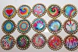 Geocaching Coins Swag Bottle Caps - Tie Dye Flower Child