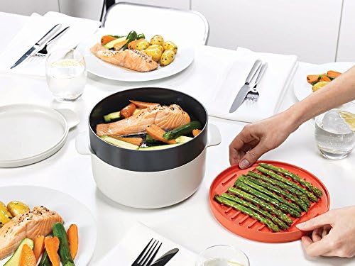 Joseph Joseph 45001 M-Cuisine 4-Piece Stackable Microwave Cooking Set - Stone/Orange