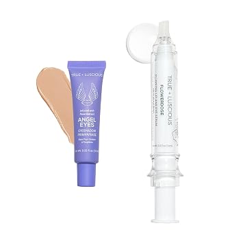 True + Luscious Prep and Prime Duo - Angel Eyes Eyeshadow Primer Dark & Flowerdose Moisturizing Lip and Eye Serum