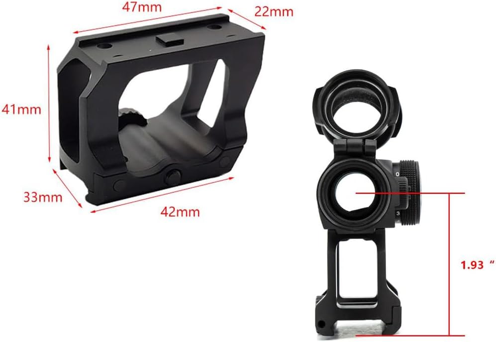1.54''/1.93" Height Heightening Bracket Scope Mount for Tactical T2 Red Dot Sight QD Scope Riser Mount