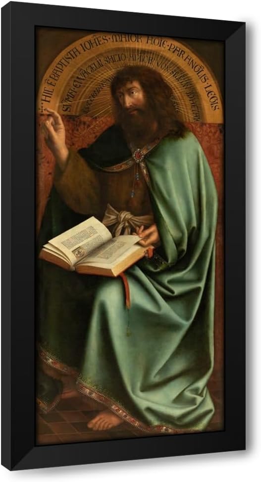 ArtDirect Saint John the Baptist Custom Framed Art Print Giclee Print or Canvas Options with Various Sizes and Customization by Jan van Eyck