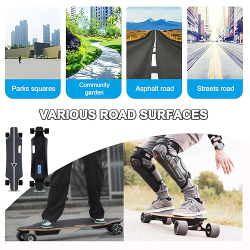 Miniatura 7 de Giuggiolared Longboard Eléctrico Con Doble Propulsión Y Tabla Skate Para Adultos, Con Control Remoto, Autonomía 16-30 Km, Velocidad 35 Km H Opción Skateboard Electrico Urbano A-16km
