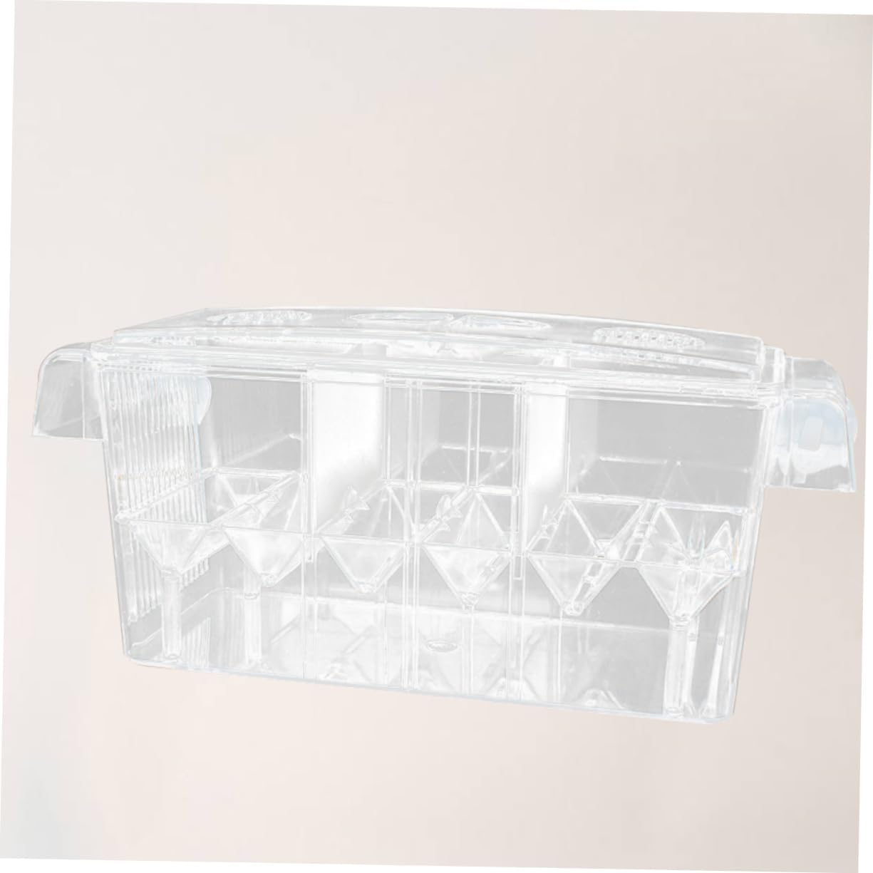 WOONEKY Aquarium Incubator Box 3 Room Breeding Tank for Fish Suction Cup Mount Acrylic Transparency Protecting Eggs Fish Hatching Boxes