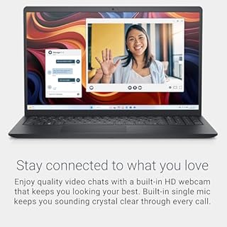 Dell 15 Laptop DC15255 15.6" FHD (1920 x 1080) 120Hz, AMD Ryzen 5 7520U Processor, Radeon 610M Graphics, 8GB LPDDR5 RAM, 512GB SSD, Windows 11 Home, UK Backlit Keyboard, Carbon Black