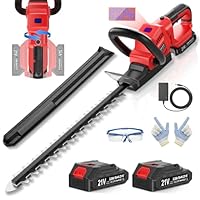 SMILOVII 21V Akku Heckenschere 50 cm Dual-Action Klinge, 2×2000 mAh Akku & Ladegerät, 850 W Elektro Heckenschneider, 180° drehbarer Griff, ergonomisch & sicherer Start für Garten, Sträucher und Hecken