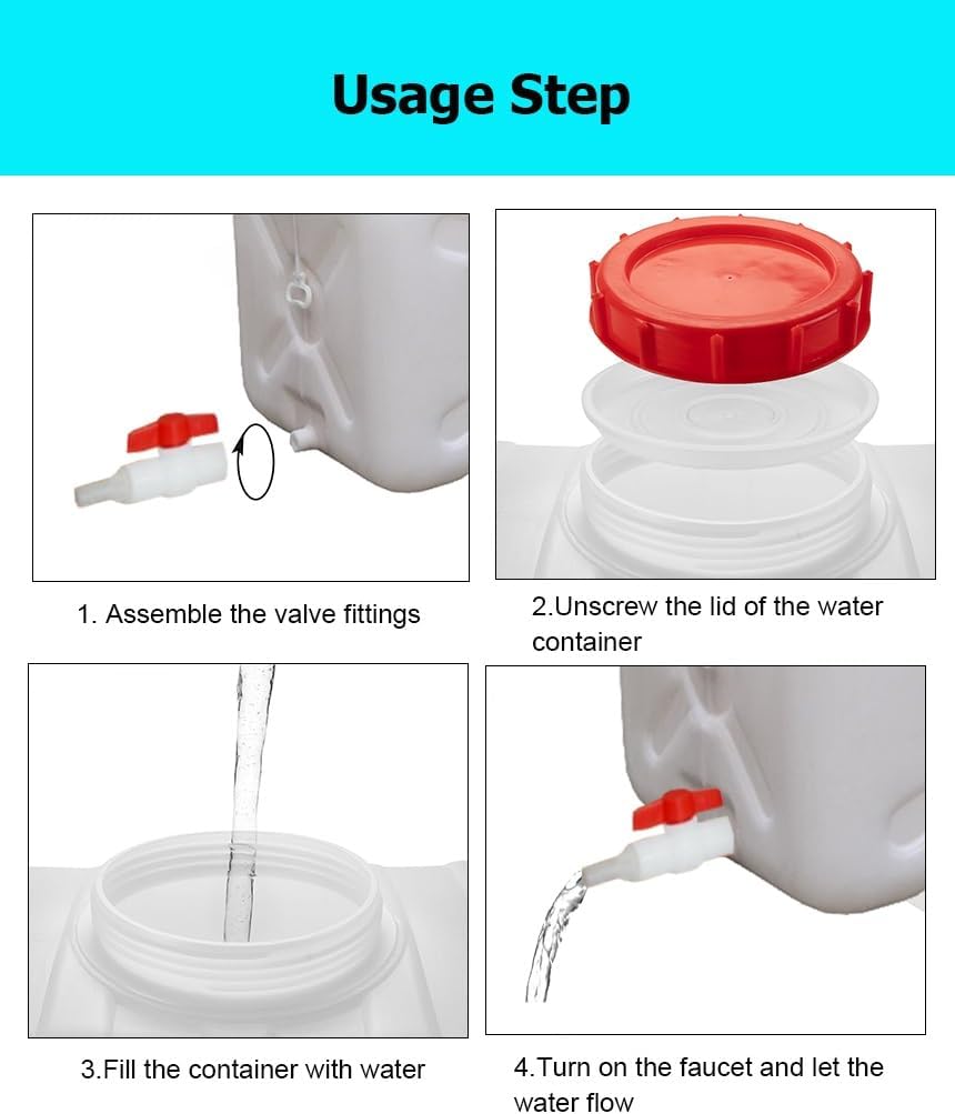 15-200 L Water Tank with Faucet, Portable First Aid Water Storage Container for Camping Outdoor Hiking RV Autonomous Driving Tour(200L/52.8gal)