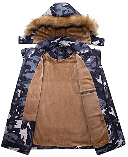 Yozai Men Winter Coats, Waterproof Ski Snow Jackets Mountain Hiking Windbreaker Parka Camouflage X-Large #TOP2