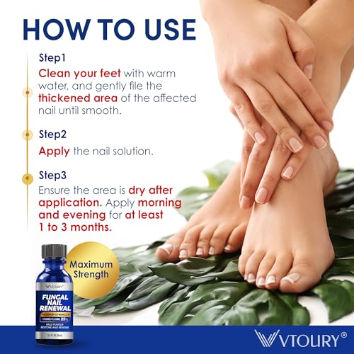 Image of Toenail Fungus Treatment Extra Strength - VTROUY 2 Bottle Nail & Toe Solution with Undecylenic Acid 25% and Tea Tree Oil 15ml 2Pcs