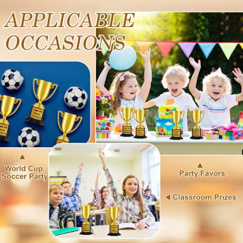 Highergo 24 Pcs Gold Award Trophy Cups Mini Plastic Gold Trophies Award Kids Trophies And Motivational Inspirational Sticker For Adults Staff Reward Appreciation Gifts Party Favors (Appreciate) #TOP6