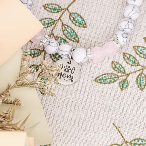 Dog Mom Bracelet for Women Beaded Natural Stone Mothers Day Jewelry from Doggie Mom Doggy Mommy Gifts4