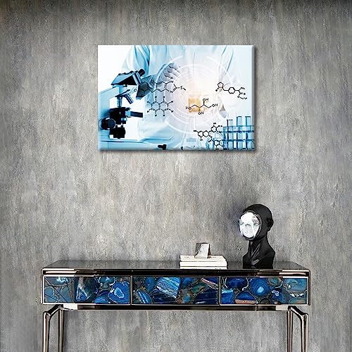Image of TUMOVO 1 Panel Home Decor Medical Wall Decor for Living Room Laboratory Research Concept Artwork Wall Decor for Bedroom Posters and Prints Framed Ready to Hang (12 inch Wx18 H)