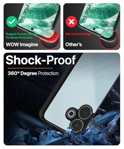 Image of WOW IMAGINE Shockproof Hybrid Back Cover for Mi Redmi 13 5G | Poco M6 Plus 5G | Hard Slim fit Back Case | PC & TPU | Clear Transparent Case - Black