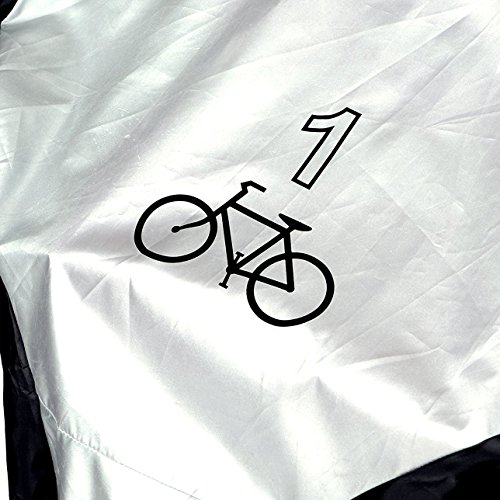 Maveek 1 Bike Waterproof Rain Cycle Bicycle Cover Dust Uv Resistant, Dirt Bike Cover For Outdoor Indoor Storage, Water Snow Winter Summer All Weather Garage Road Windproof Durable (Black & Silver) #TOP3
