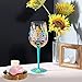 NymphFable Hand-painted Wine Glass Happy Birthday Artisan Painted 15oz Personalised Gift for Birthdays