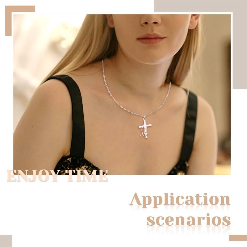 Nurse Valentines Christmas Gifts for Women Cross Stethoscope Pendant Necklaces for Nurses Female Birthday Inspirational Gifts for Nurse Medical Gift Necklace for Women - Image 3