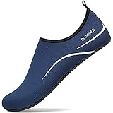  Sixspace Herren Damen Badeschuhe Wasserschuhe Aquaschuhe Strandschuhe Schnell Trocknend Slip on Breathable Schwimmschuhe Surfschuhe für Beach Pool Surfen Yoga Dunkelblau(40 EU)