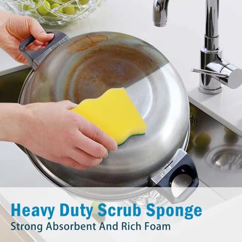 Image of AIDEA Sponges Kitchen, 50 Pack Heavy Duty Dish Sponge, Cleaning Dish Scrubber Sponge for Home and Kitchen, Stink-Free Cleaning Supplies for Pots, Pans