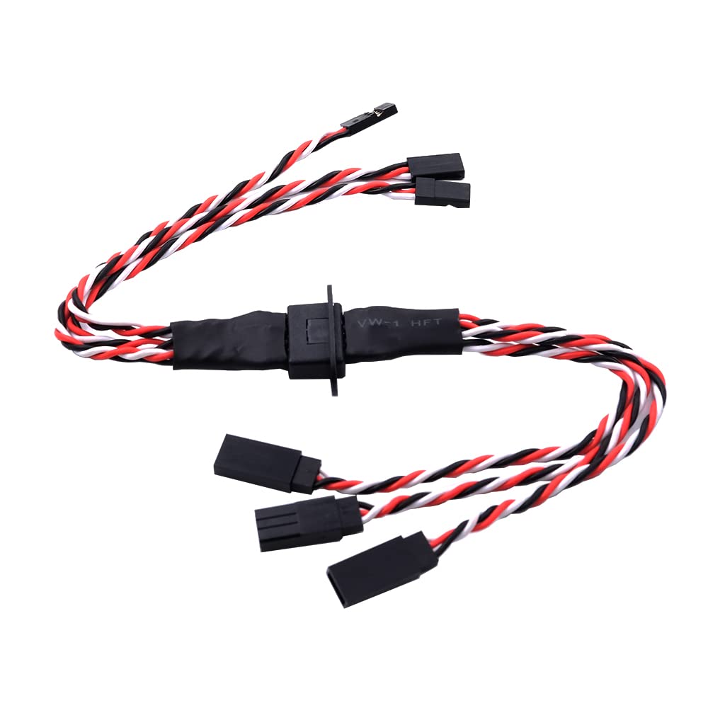 1 par de conectores MPX de 8 pines chapados en oro con enchufe de extensión servo macho hembra 2/3 cables para aviones planeadores modelo RC (3 cables de 45 cm de longitud)