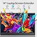 CIDETTY Laptop Screen Extender, 14'' FHD 1080P IPS Ultra-Thin Dual/Triple Monitor Display, HDMI/USB-C Plug-Play Portable Monitor for Laptop, Built-in Speakers(Mac, Win, Android)