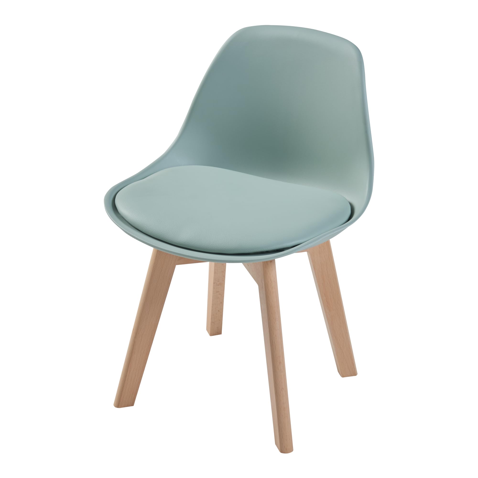 [en.casa] Kinderstuhl Elvdal 2er Set Kinderzimmerstuhl Mintgrün Schreibtischstuhl für Kinder Sitzhöhe 32 cm Polsterstuhl mit Holzbeinen 56 x 38 x 33 cm
