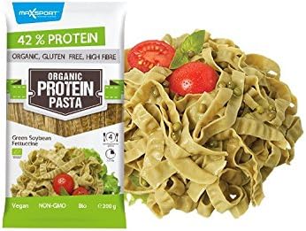 Maxsport Nutrition 42% Protein Bio Organic Protein Pasta - Glutenfree, Vegan, High Fibre, High Protein - 200g (Fettuccine 10pack)