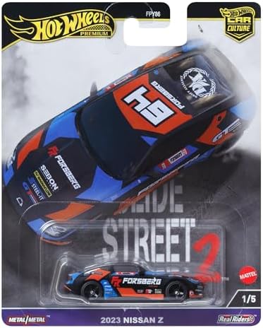 Hot Wheels Premium Car Culture Collectible Toy Car, 1:64 Scale Die-Cast Nissan 400Z, Slide Street Vehicle with Real Riders Tires