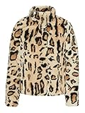 kunstfelljacke mit kapuze mango Jacke mit Print VERO MODA Female Jacke Kurze Kunstfell Leoparden MTobacco Brown