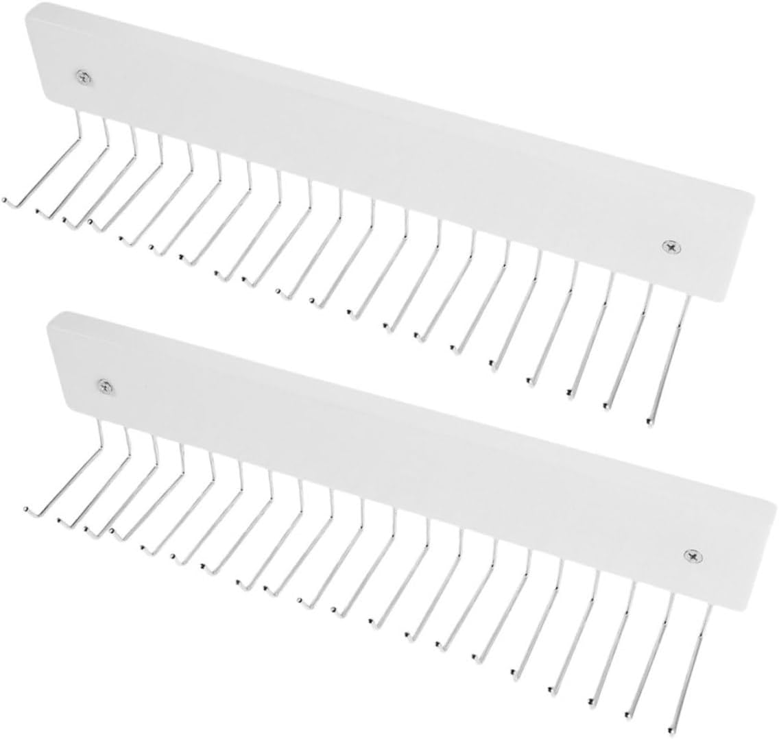 Ipetboom 2pcs Wall Mounted Tie and Belt Organizer with Rotatable Hooks Space Saving Storage Rack for Closet Versatile Scarf and Towel Holder Sturdy Construction