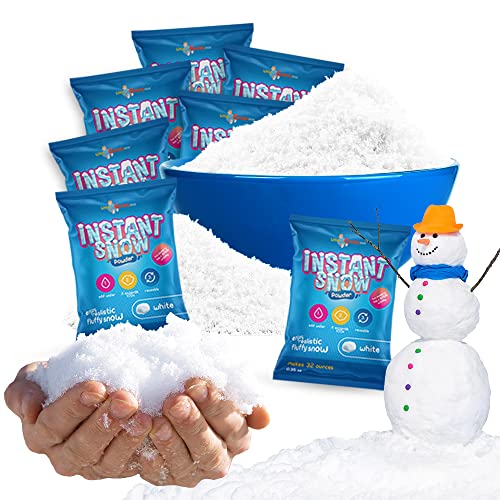 LITTLE CHUBBY ONE White Instant Snow Powder Set - 25 Bags, 0.35oz Each - ((Just Add 8oz Water)) Artificial Snow for Decorating. Playing. Party Favors, Stocking Stuffers, or Science Experiments LITTLE CHUBBY ONE White Instant Snow Powder Set - 25 Bags, 0.35oz Each - ((Just Add 8oz Water)) Artificial Snow for Decorating. Playing. Party Favors, Stocking Stuffers, or Science Experiments