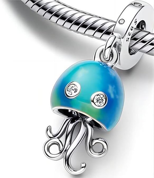 Blue Zircon Eyed Fox Charm Fit Women Bracelet Necklaces Fashion Gifts 925 Sterling Silver DIY Jewelry