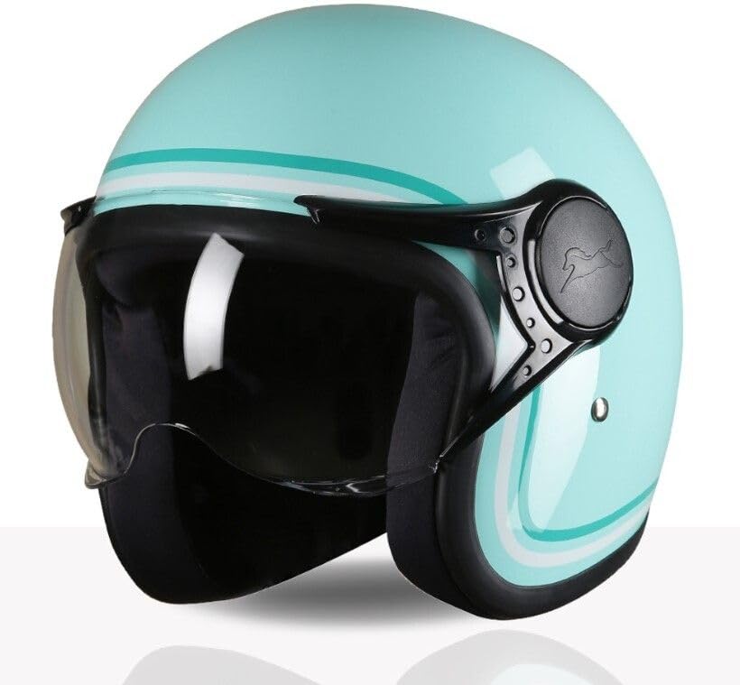Image of TVS MissFit Women's Open Face Helmet | Lightweight Shell | Pastel Colors Designed Exclusively for Women | Extreme Comfort Fit for Girls | Clear Visor | DOT & ISI Certified