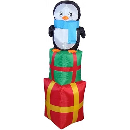 Amazon.com: BZB Goods 4 Foot Christmas Inflatable Penguin on Gift Box
