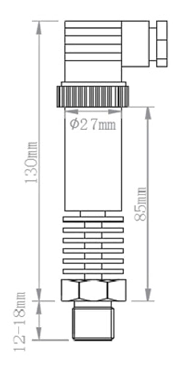 4-20mA High Temperature Pressure Transmitter 0-100Psi Sensor for Steam(0-0.4Mpa)