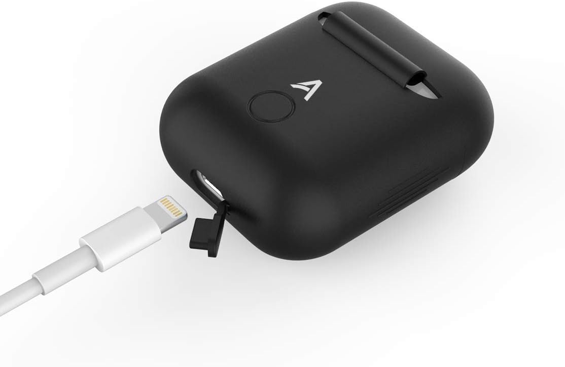 AhaStyle AirPods Case Cover Silicone Protective Skin Compatible with Apple AirPods 2 & 1 [Front LED Not Visible] (Black)