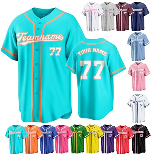 Custom Baseball Jersey Personalized Team Shirt Customize Stitched Print Fans Sports Uniform for Men Women Kids Toddler Gifts