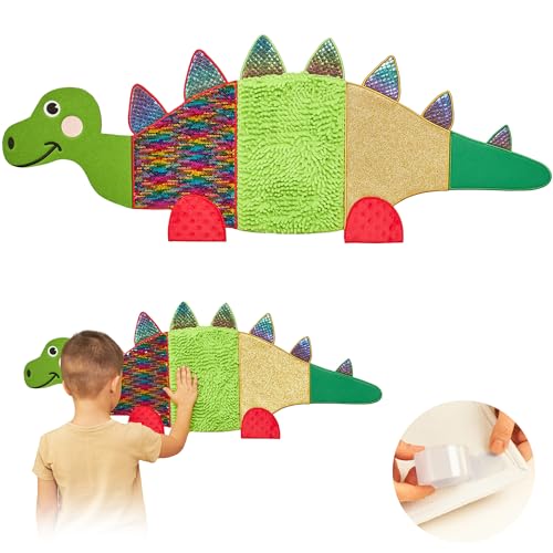 Panel Sensorial De Pared Para Niños | Tocar, Sentir Y Aprender | Juguete Sensorial De Oruga Para Salas Sensoriales | Busy Board De Pared | ODOXIA Sensory Wall v2 (Dinosaur)