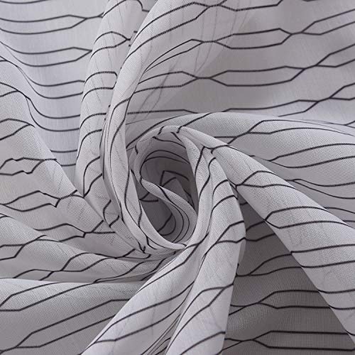 Megachest lucy Woven Voile Tab Top Curtain a pair with ties (28 colors) with tie backs (cotton-look printed diamonds - Image 4