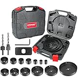 lochbohrer garten 🌟【WAS SIE ERHALTEN】13 x HYCHIKA Lochsägeblätter, 2 x Dorne, 2 x Bohrer, 1 x Sechskantschlüssel, 1 x Montageplatte, 1 x Aufbewahrungsbox, 1 x Benutzerhandbuch