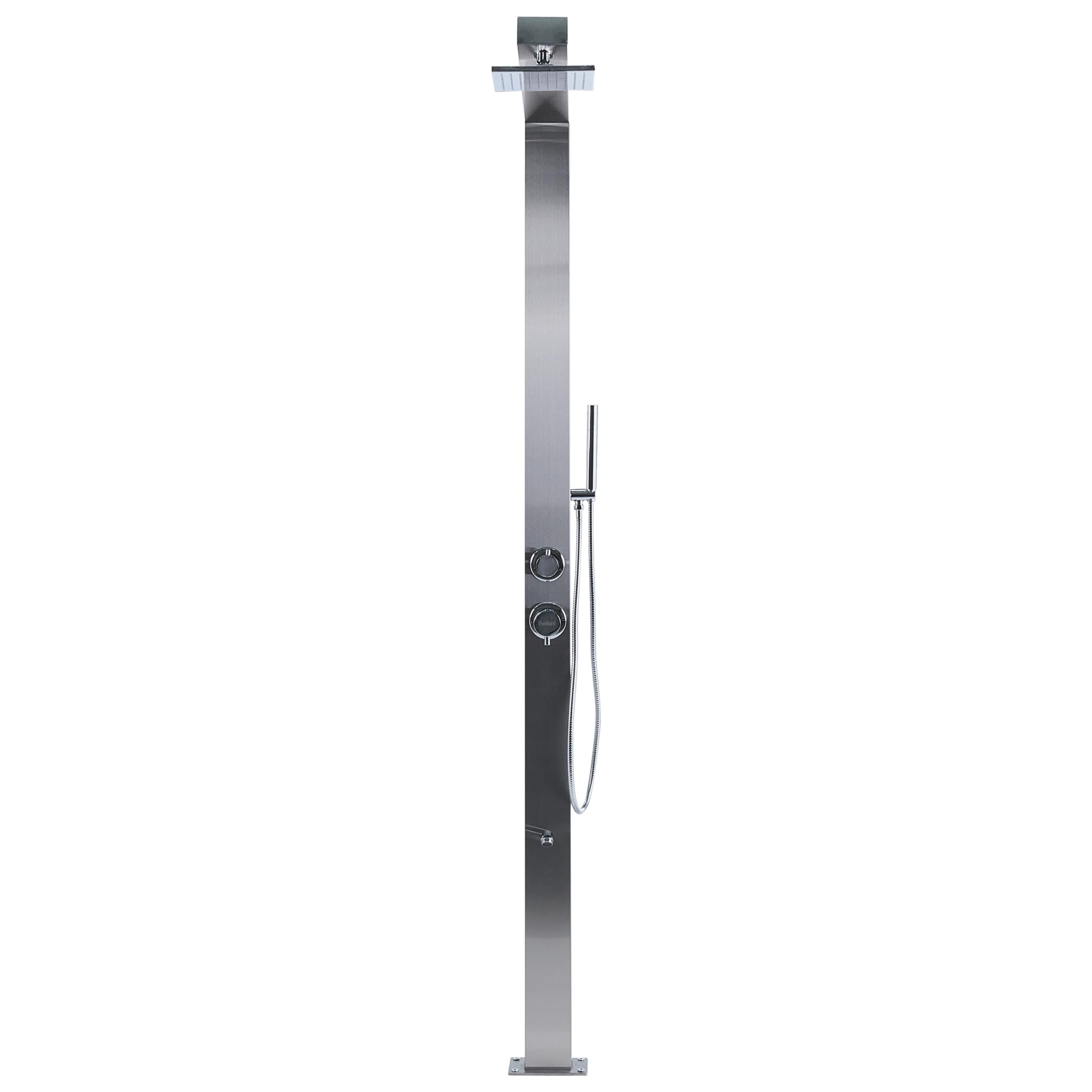 Beliani Set Doccia Miscelatore da Giardino per Esterni Moderno in Acciaio Inox e ABS Color Argento